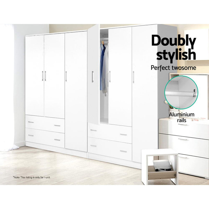 Artiss 3 Doors Wardrobe Bedroom Closet Storage Cabinet Organiser Armoire 170cm - Sale Now