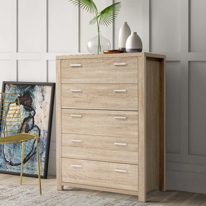 Artiss 5 Chest of Drawers Tallboy Dresser Table Bedroom Storage Cabinet - Sale Now