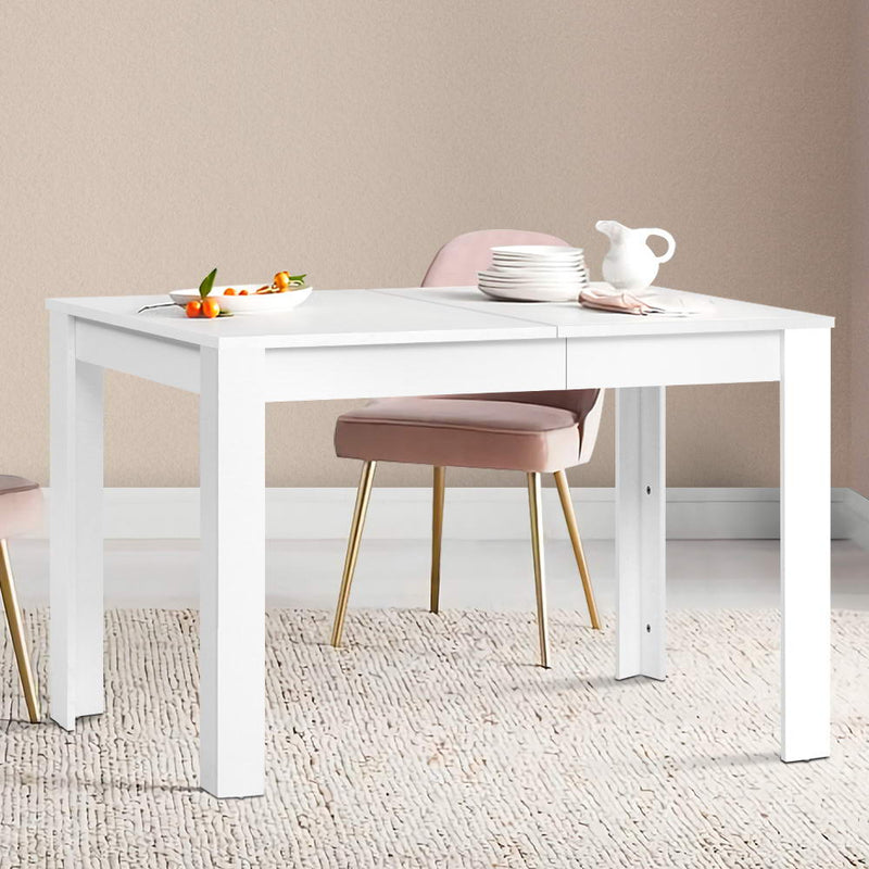 Artiss Dining Table 4 Seater Wooden Kitchen Tables White 120cm Cafe Restaurant - Sale Now