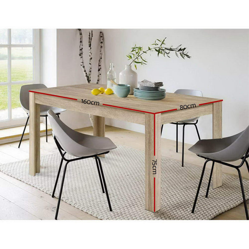 Artiss Dining Table 6-8 Seater Wooden Kitchen Tables Oak 160cm Cafe Restaurant - Sale Now
