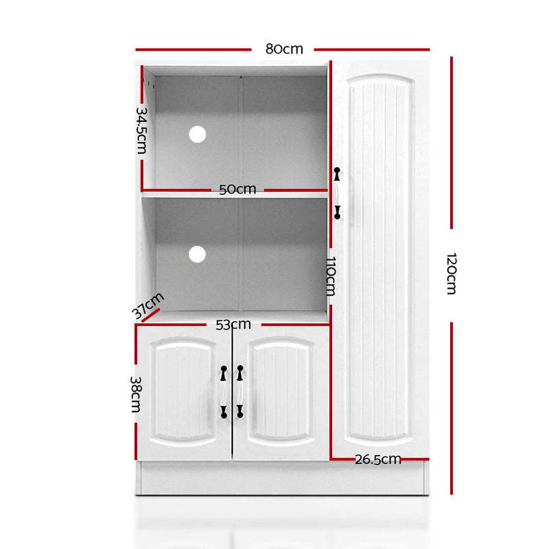 Artiss Buffet Sideboard Cabinet Storage Cupboard Doors White Kitchen Hallway - Sale Now