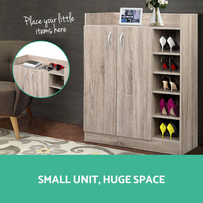 Artiss 2 Doors Shoe Cabinet Storage Cupboard - Wood - Sale Now