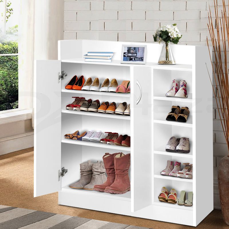 Artiss 2 Doors Shoe Cabinet Storage Cupboard - White - Sale Now