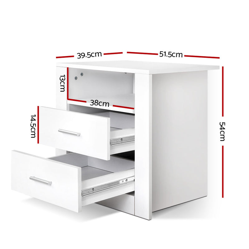 Artiss Bedside Tables Drawers Storage Cabinet Drawers Side Table White - Sale Now