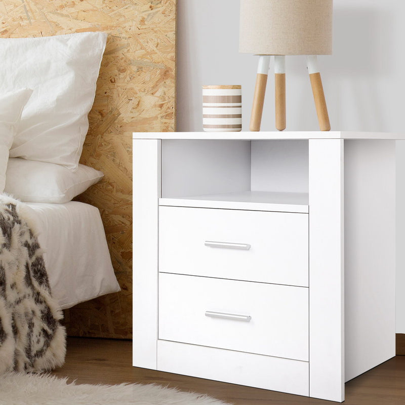 Artiss Bedside Tables Drawers Storage Cabinet Drawers Side Table White - Sale Now