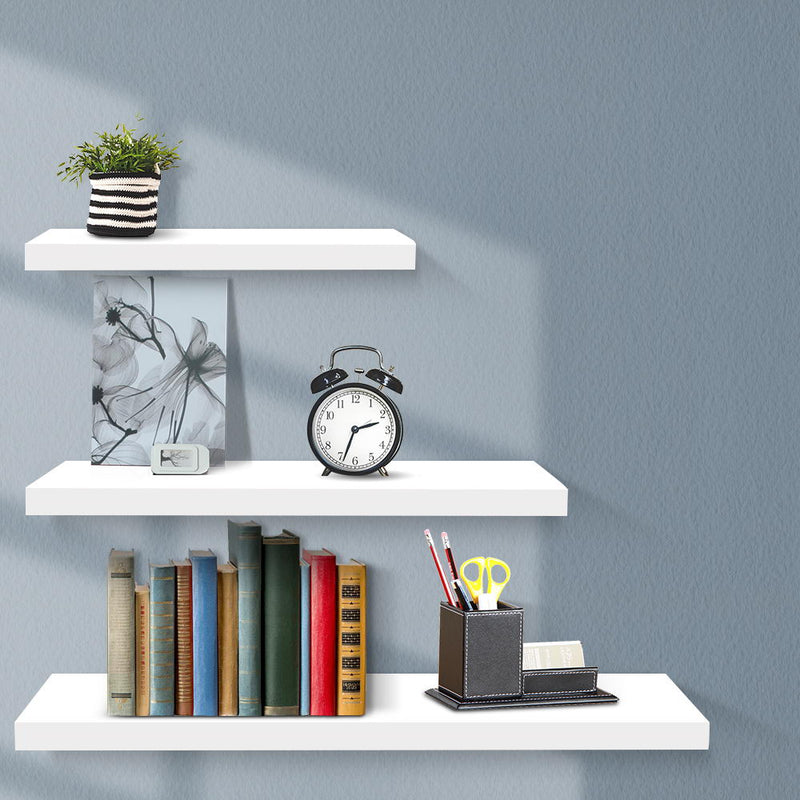 Artiss 3 Piece Floating Wall Shelves - White - Sale Now