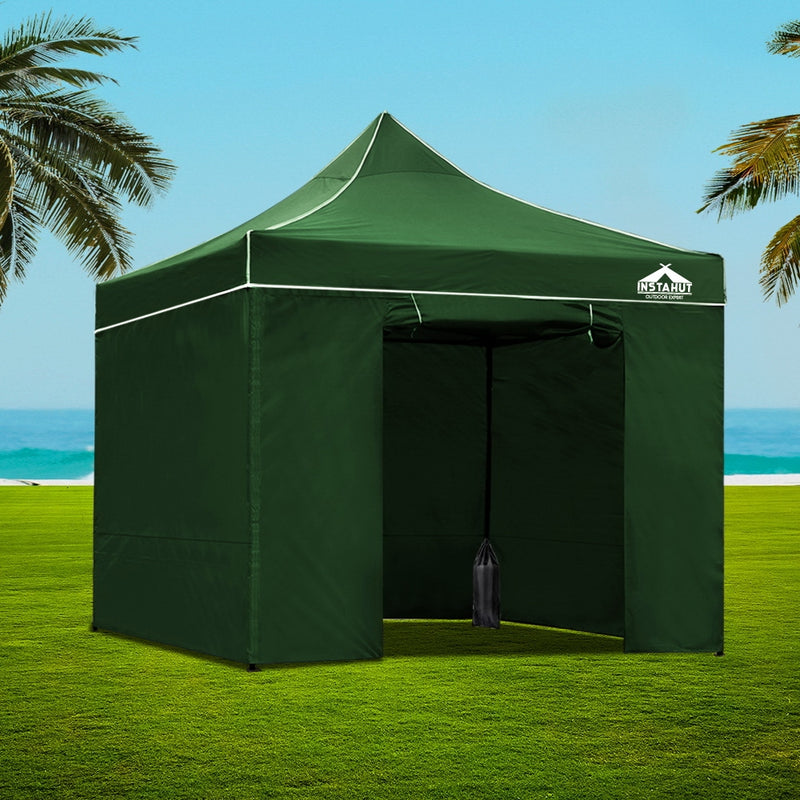 Instahut Gazebo Pop Up Marquee 3x3m Folding Wedding Tent Gazebos Shade Green - Sale Now
