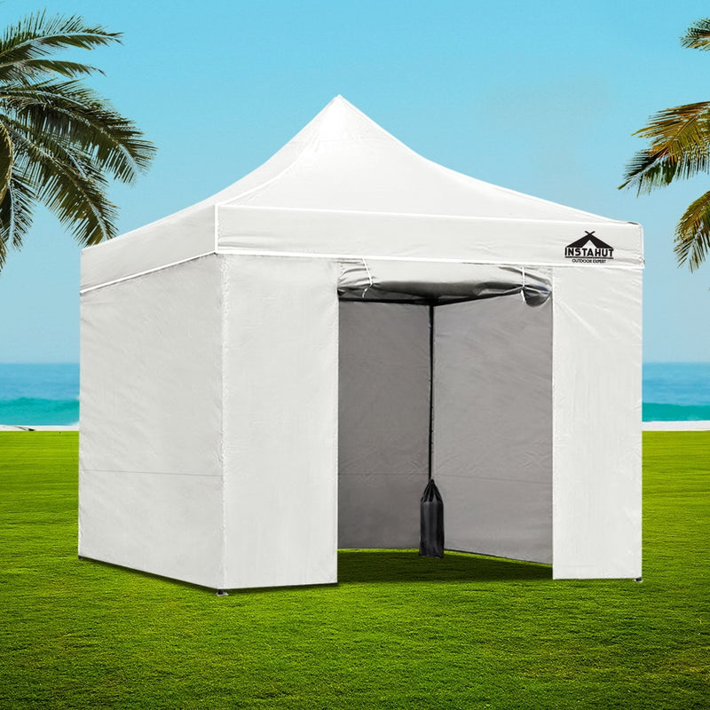 Instahut Gazebo Pop Up Marquee 3x3m Folding Wedding Tent Gazebos Shade White - Sale Now