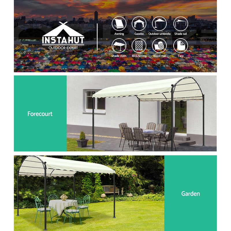 Instahut Gazebo 4x3m Party Marquee Outdoor Wedding Tent Iron Art Canopy - Sale Now