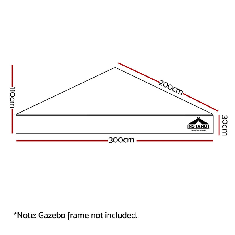 Instahut Gazebo 3x3m Pop Up Marquee Replacement Roof Outdoor Wedding Tent Navy - Sale Now
