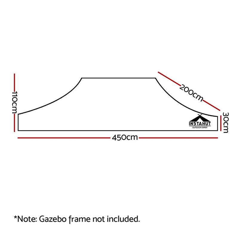 Instahut Gazebo 3x4.5m Pop Up Marquee Replacement Roof Outdoor Wedding Tent Navy - Sale Now