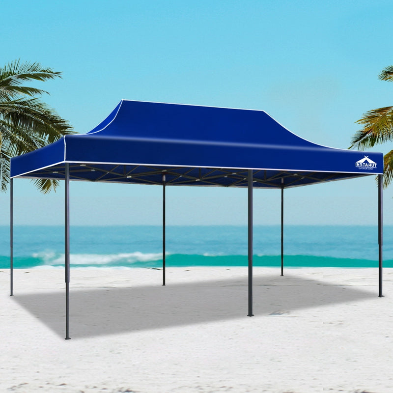 Instahut Gazebo Pop Up Marquee 3x6m Outdoor Tent Folding Wedding Gazebos Blue - Sale Now