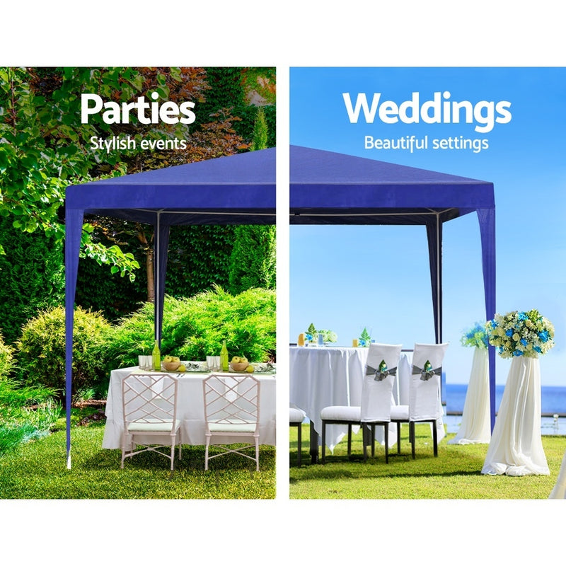 Instahut Gazebo 3x3m Tent Marquee Party Wedding Event Canopy Camping Blue - Sale Now