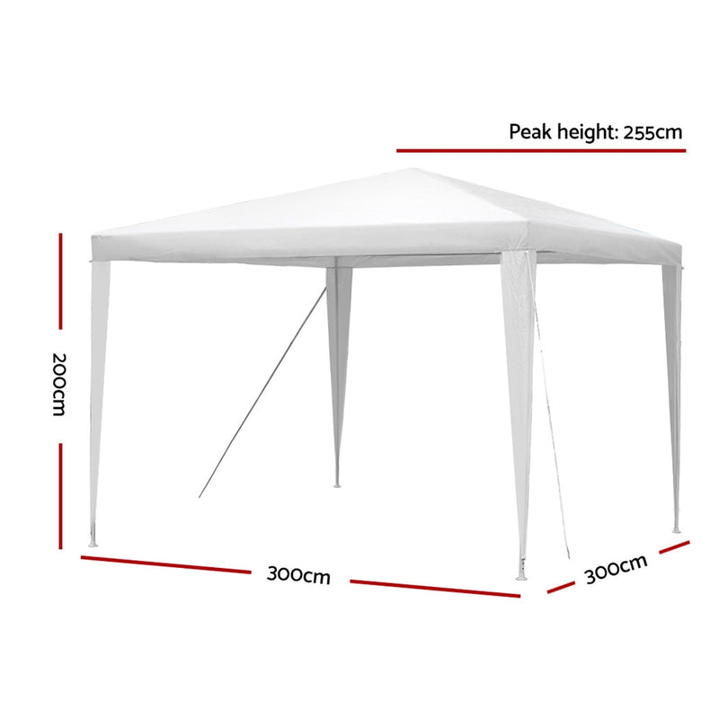 Instahut Gazebo 3x3m Tent Marquee Party Wedding Event Canopy Camping White - Sale Now