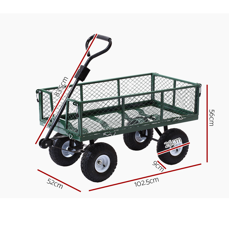 Gardeon Mesh Garden Steel Cart - Green - Sale Now