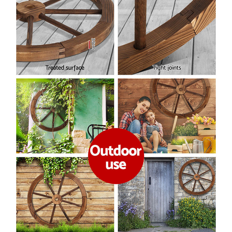 Gardeon Wooden Wagon Wheel X2 - Sale Now