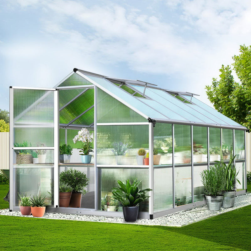 Greenfingers Greenhouse Aluminium Green House Garden Shed Greenhouses 3.62x2.5M - Sale Now