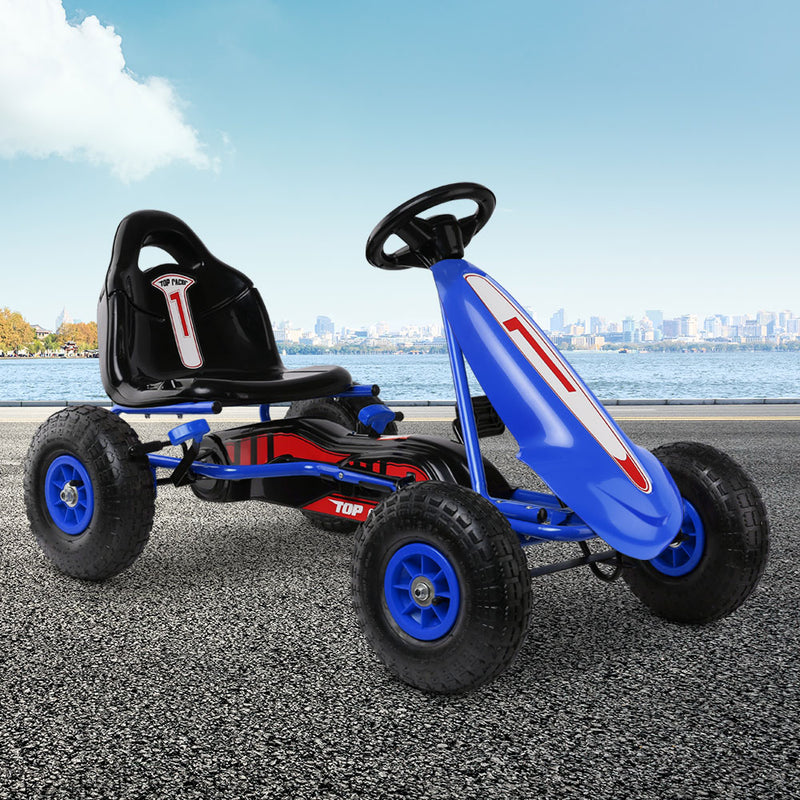 Rigo Kids Pedal Go Kart Car Ride On Toys Racing Bike Rubber Tyre Adjustable Seat - Sale Now