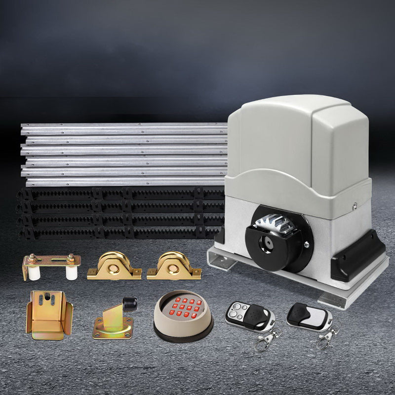 LockMaster Electric Sliding Gate Opener 1200KG With Remote Hardware Kit 4M Rail - Sale Now