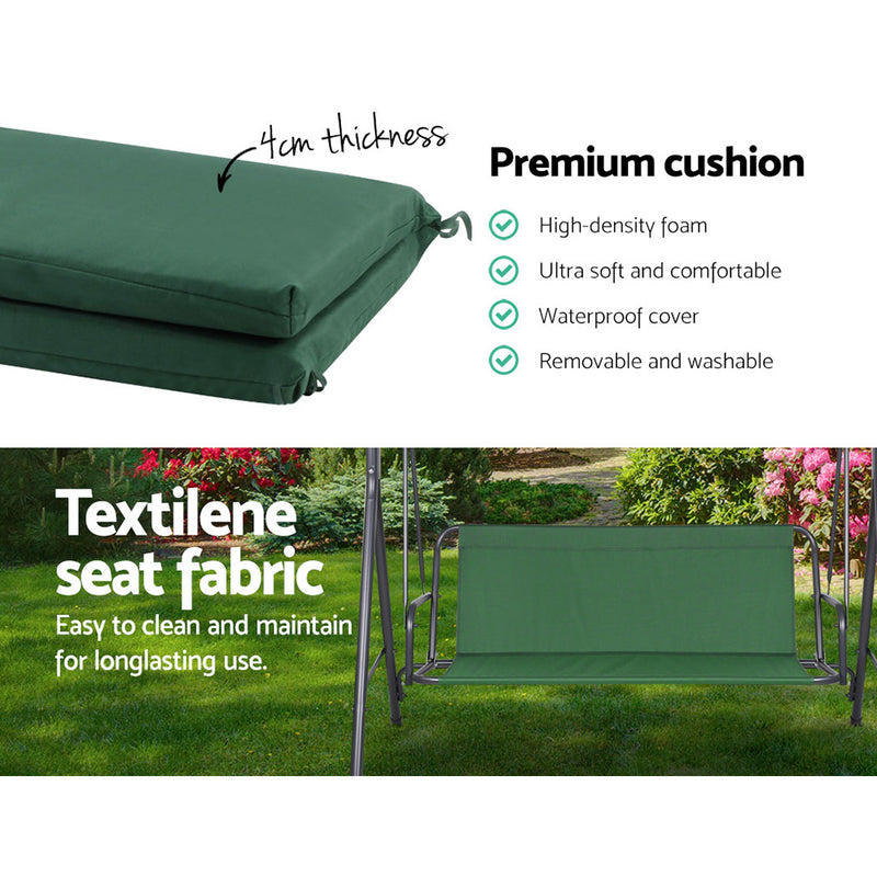 Gardeon Outdoor Swing Chair Hammock 3 Seater Garden Canopy Bench Seat Backyard - Sale Now