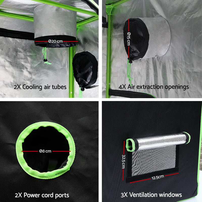 Greenfingers 1680D 2.4MX1.2MX2M Hydroponics Grow Tent Kits Hydroponic Grow System - Sale Now
