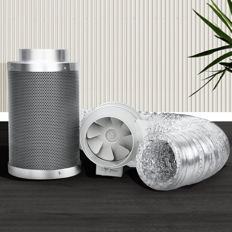 Greenfingers 6" Hydroponics Grow Tent Kit Ventilation Kit Fan Carbon Filter Duct - Sale Now