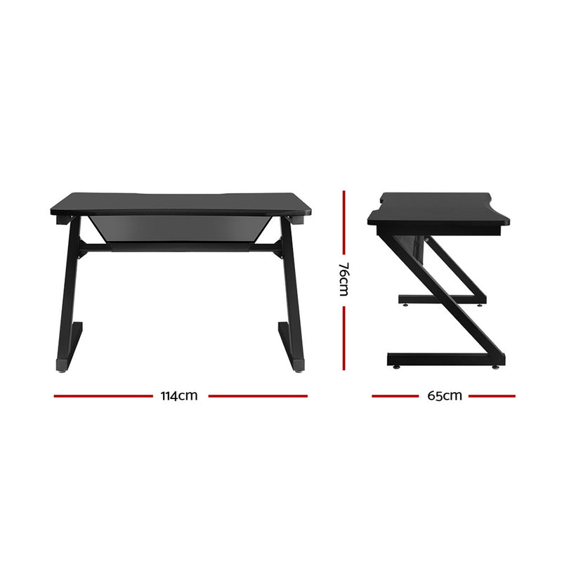 Artiss Gaming Desk Carbon Fiber Style Study Office Computer Laptop Racer Table - Sale Now