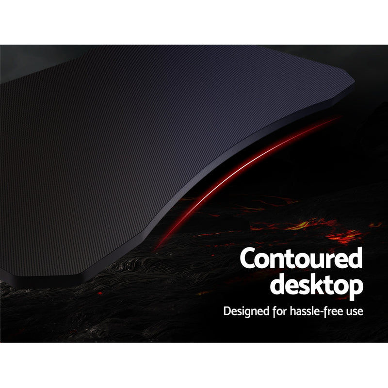 Artiss Gaming Desk Home Office Carbon Fiber Computer Table Racer Desks Black - Sale Now
