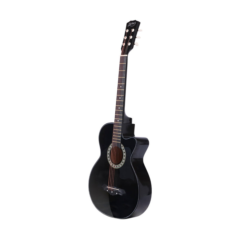 ALPHA 38 Inch Wooden Acoustic Guitar Black - Sale Now