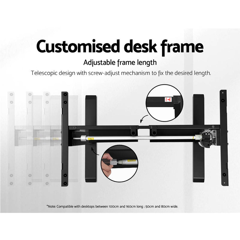Motorised Adjustable Desk Frame Black - Sale Now