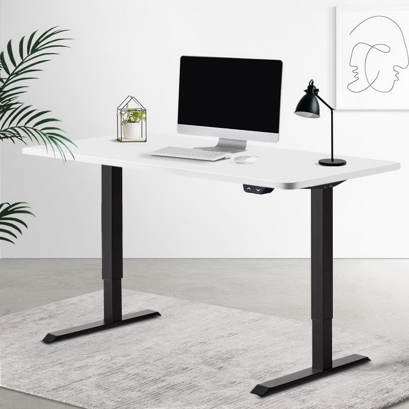 Artiss Standing Desk Motorised Electric Sit Stand Table Riser Computer Laptop Desks Black White - Sale Now