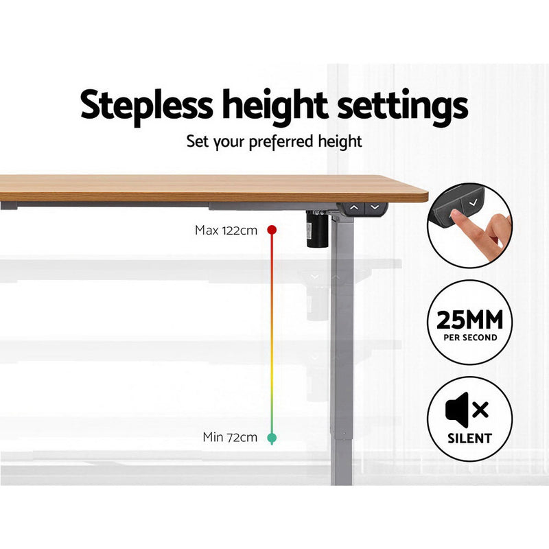 Artiss Standing Desk Sit Stand Table Height Adjustable Motorised Electric Frame Riser 120cm Desktop - Sale Now