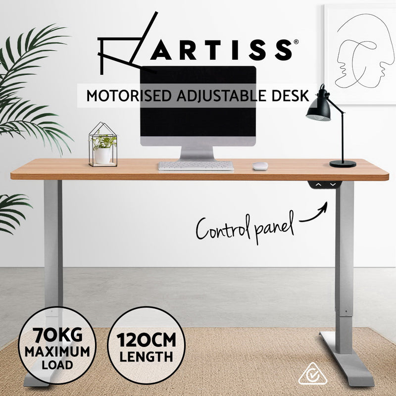 Artiss Standing Desk Height Adjustable Sit Stand Laptop Computer Table Motorised Electric Frame Riser 140cm - Sale Now