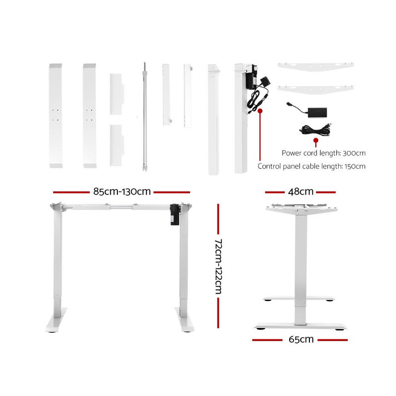 Artiss Standing Desk Sit Stand Table Riser Motorised Height Adjustable Computer Laptop Desks Stand 120cm White - Sale Now