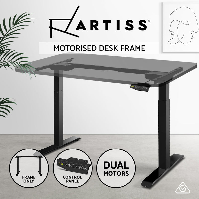 Artiss Motorised Standing Desk - Black - Sale Now
