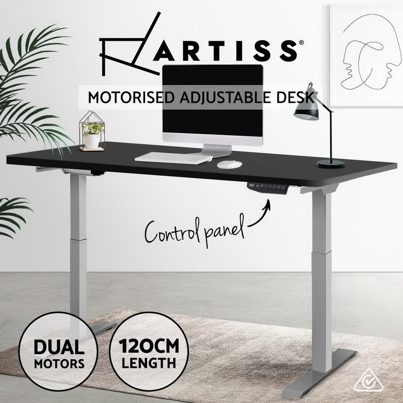 Artiss Sit Stand Desk Standing Desks Motorised Electric Home Office Laptop Computer Dual Motor 120cm - Sale Now