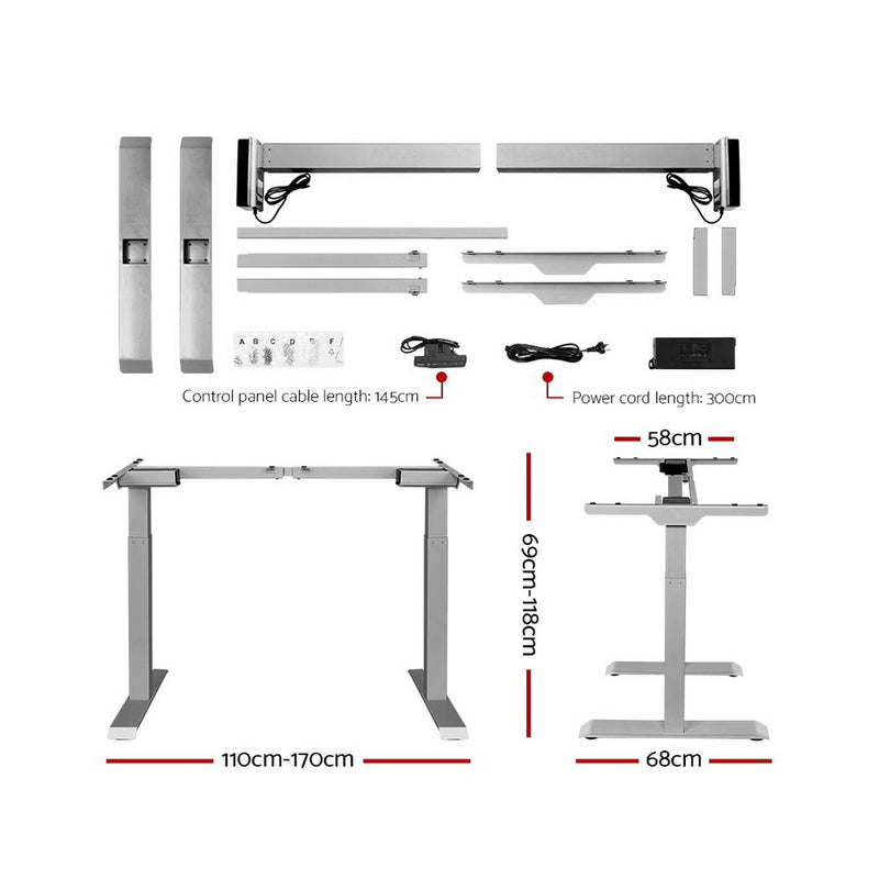 Artiss Standing Desk Motorised Electric Height Adjustable Laptop Computer Table 120cm Dual Motor - Sale Now