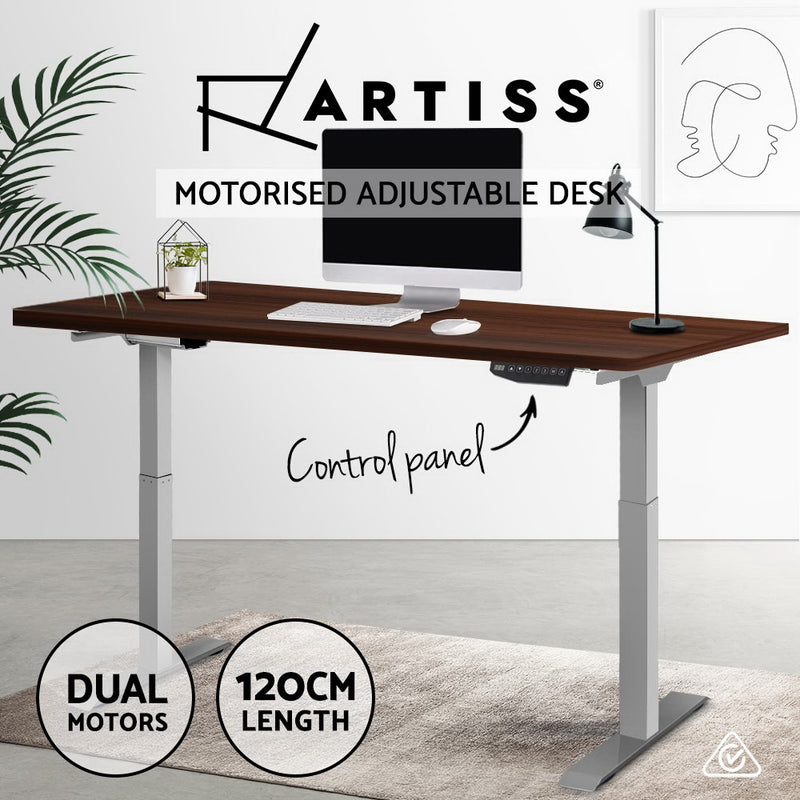 Artiss Standing Desk Motorised Electric Height Adjustable Laptop Computer Table Riser 120cm Dual Motor - Sale Now