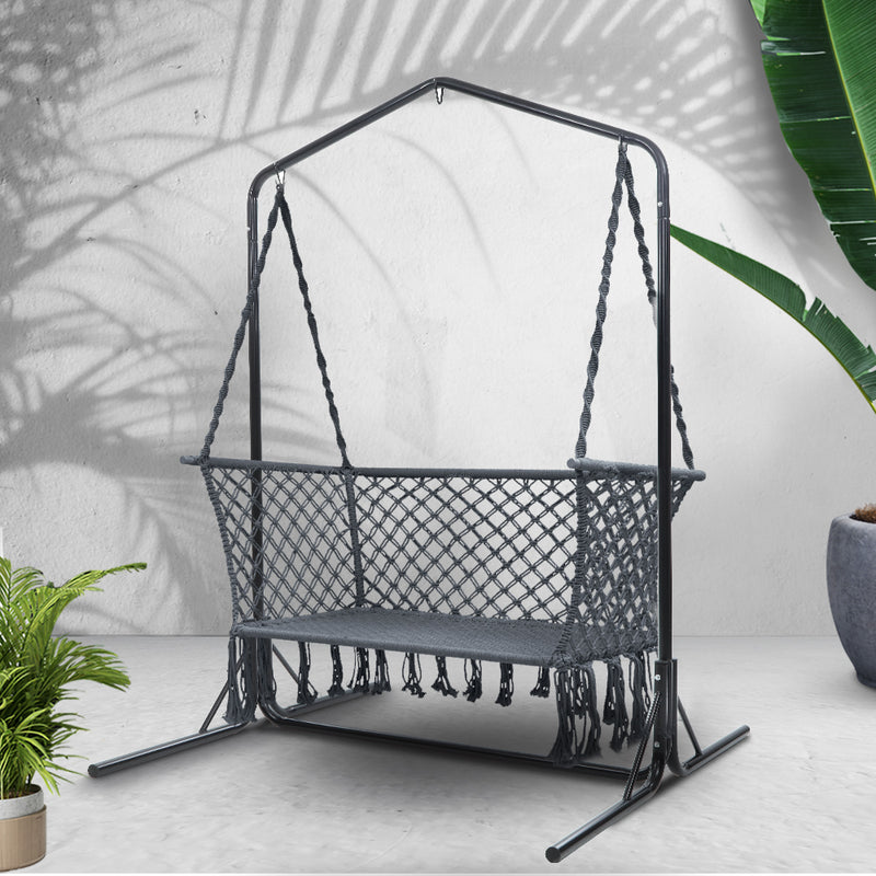 Gardeon Outdoor Swing Hammock Chair with Stand Frame 2 Seater Bench Furniture - Sale Now