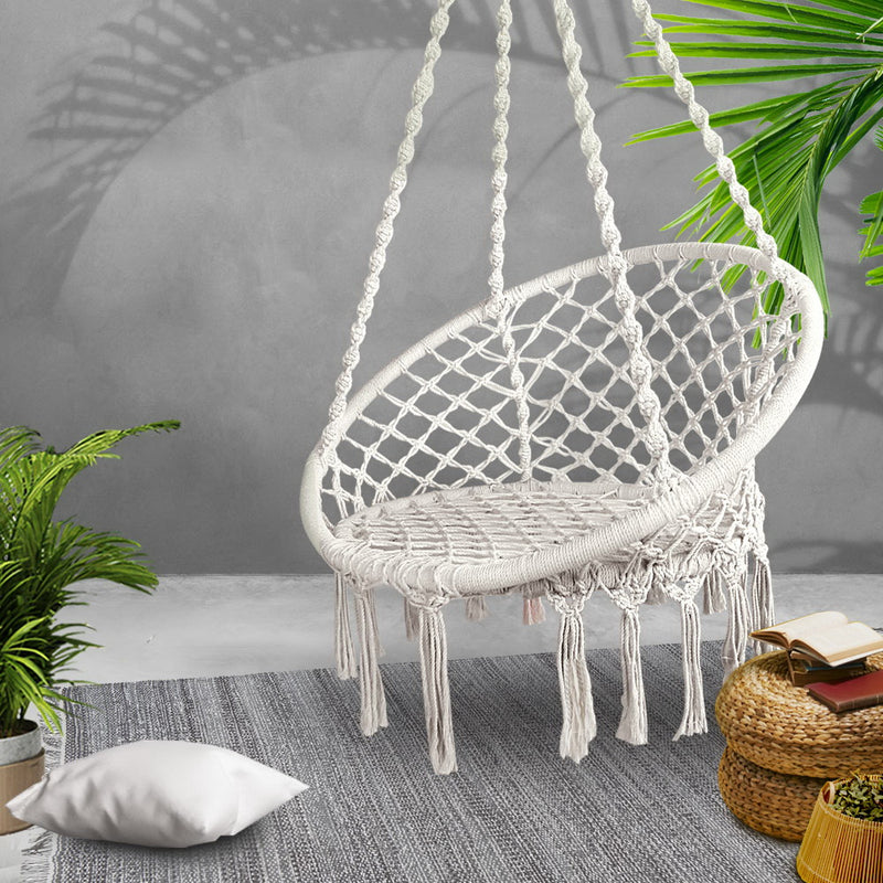 Gardeon Hammock Chair Swing Bed Relax Rope Portable Outdoor Hanging Indoor 124CM - Sale Now