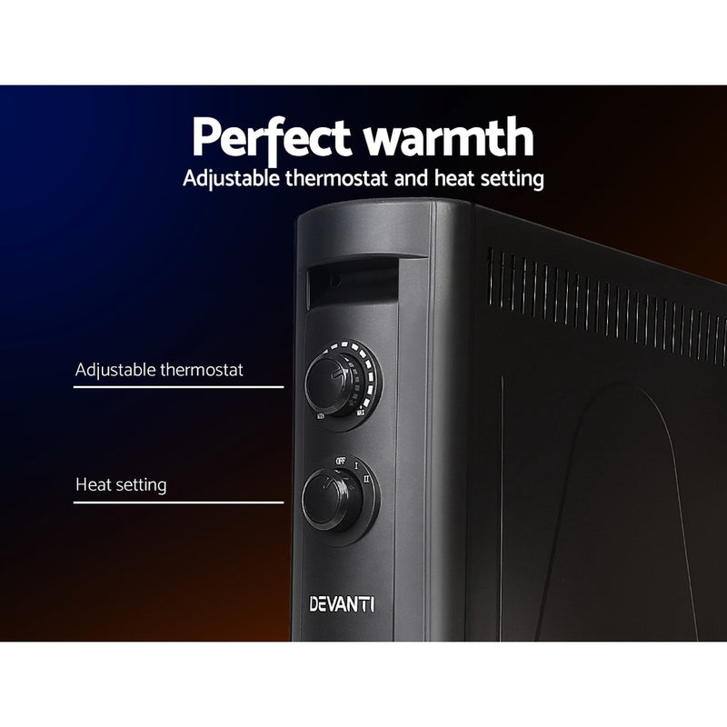 Devanti 2200W Infrared Radiant Heater Portable Electric Convection Heating Panel - Sale Now