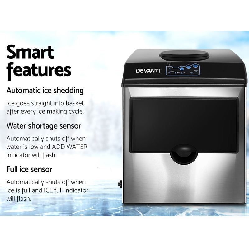 DEVANTi 2 in 1 Portable Commercial Ice Cube Maker Machine Water Dispenser - Sale Now