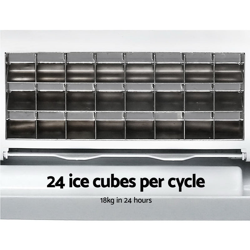 DEVANTi 3.2L Portable Ice Cube Maker Cold Commercial Machine Stainless Steel - Sale Now