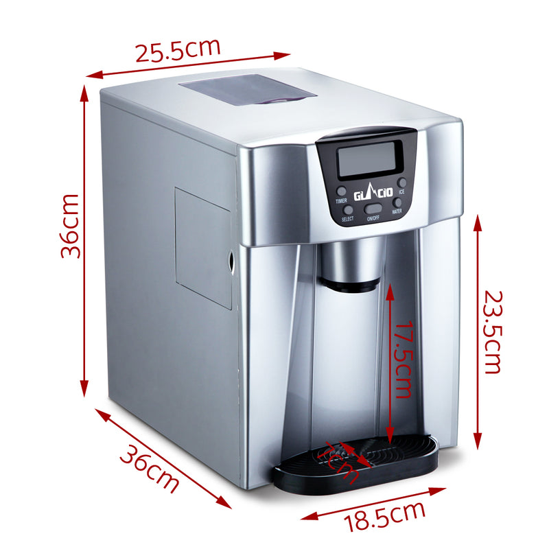 Devanti 2L Portable Ice Cuber Maker & Water Dispenser - Silver - Sale Now