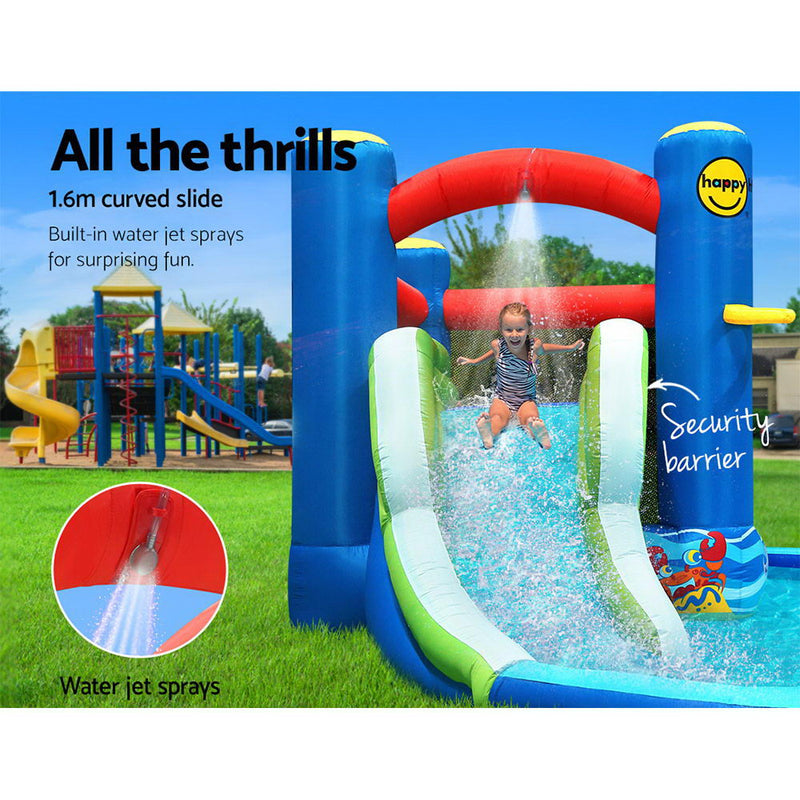 Happy Hop Inflatable Water Jumping Castle Bouncer Kid Toy Windsor Slide Splash - Sale Now
