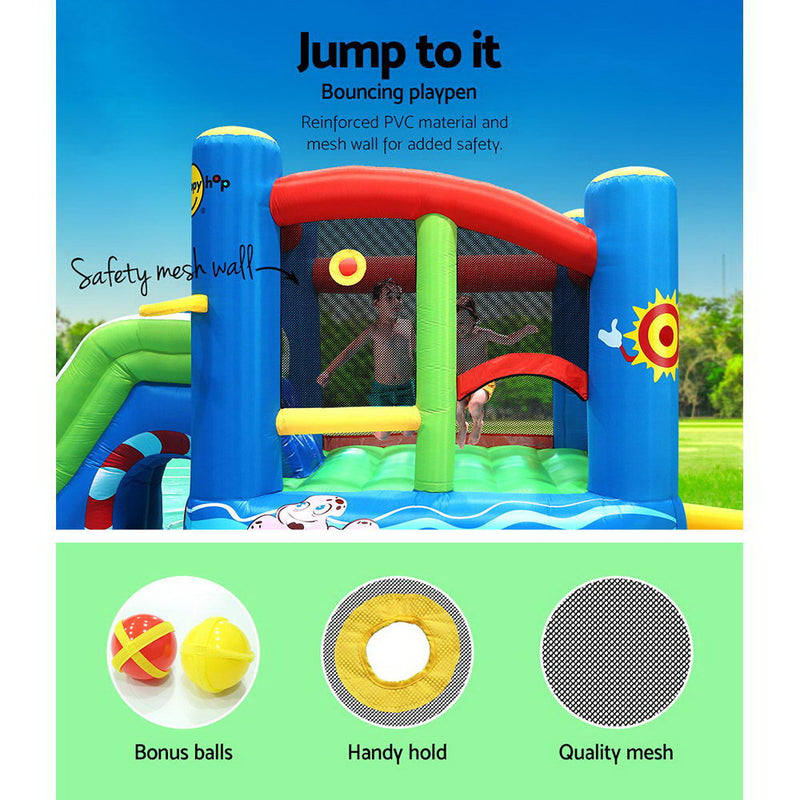 Happy Hop Inflatable Water Jumping Castle Bouncer Kid Toy Windsor Slide Splash - Sale Now