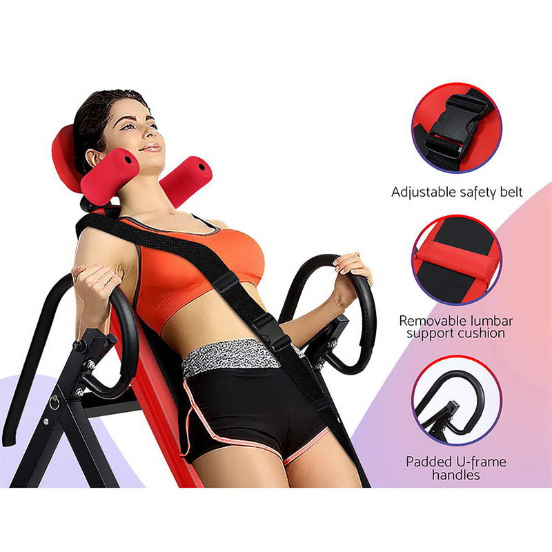 Everfit Inversion Table Gravity Stretcher Inverter Foldable Home Fitness Gym - Sale Now