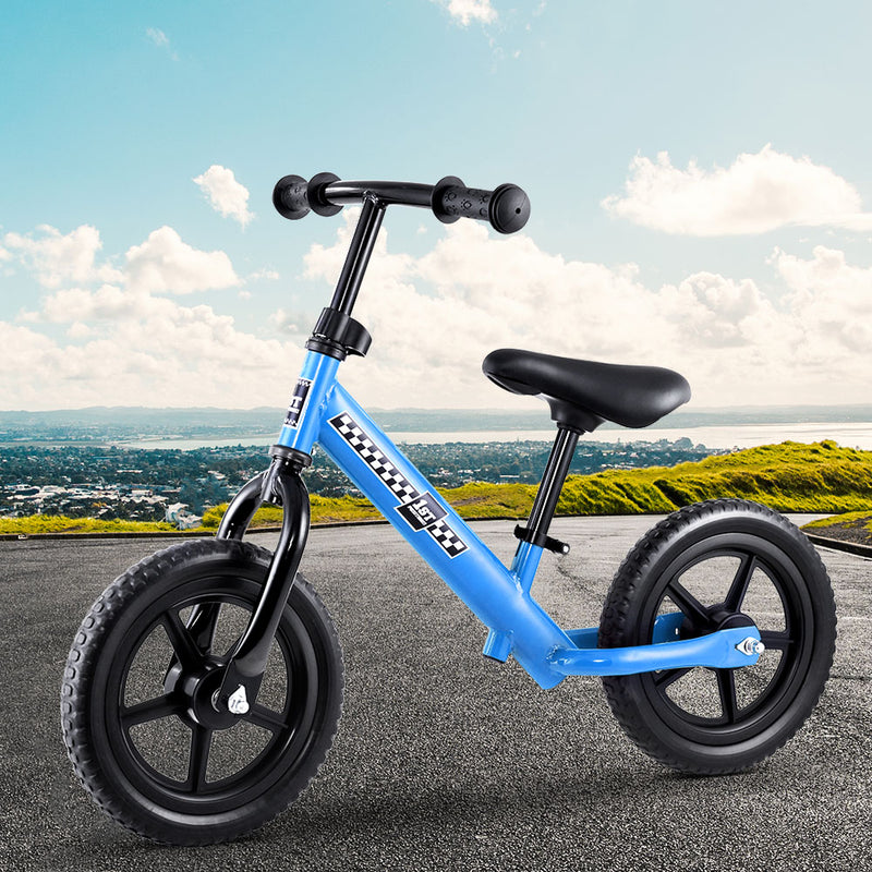 Kids Balance Bike Ride On Toys Push Bicycle Wheels Toddler Baby 12" Bikes Blue - Sale Now