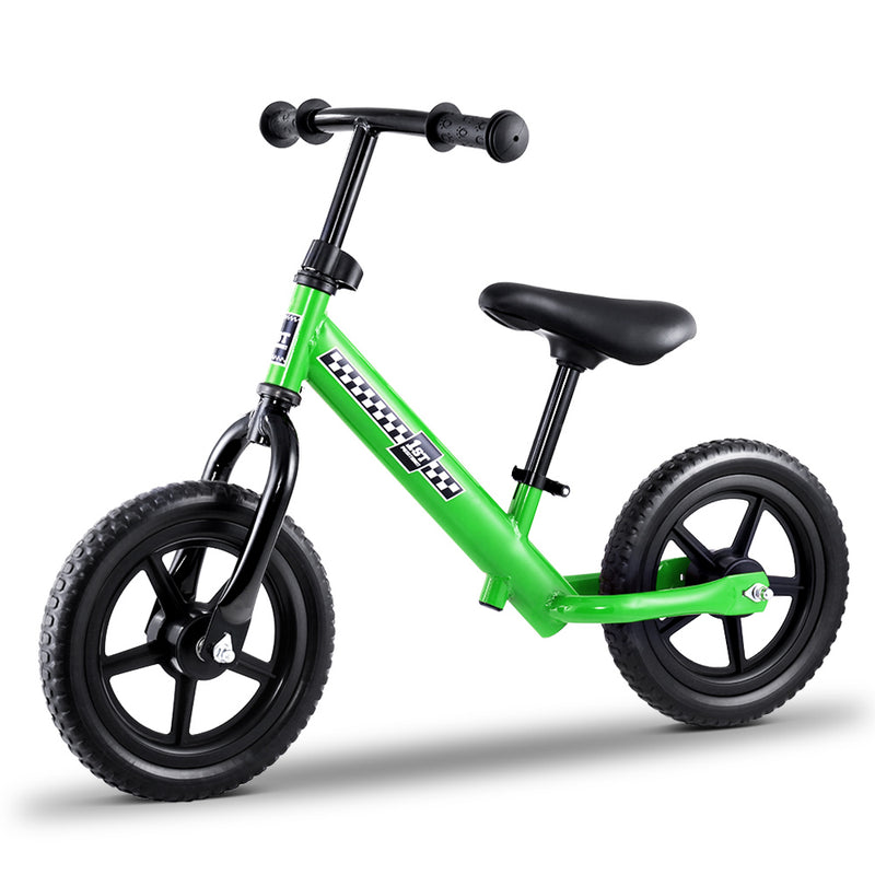 Kids Balance Bike Ride On Toys Push Bicycle Wheels Toddler Baby 12" Bikes Green