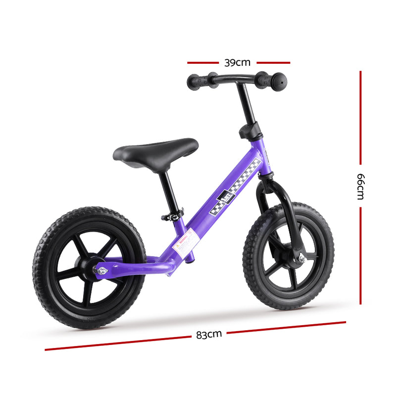 Kids Balance Bike Ride On Toys Push Bicycle Wheels Toddler Baby 12" Bikes Purple - Sale Now